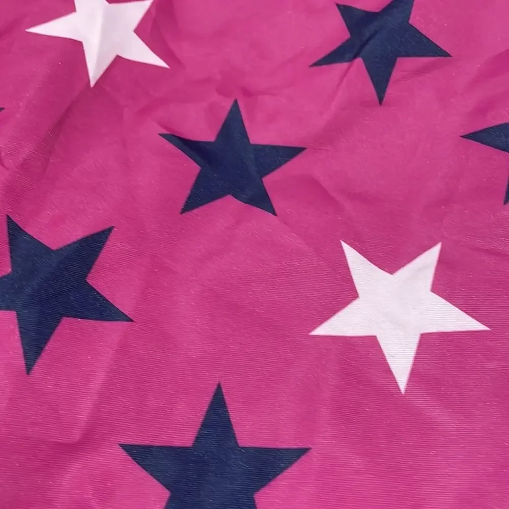 Gymboree S 5/6 lined hot pink star hooded raincoat pockets nwt